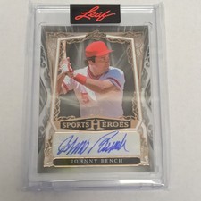 2025 Leaf Sports Heroes autógrafo autografado Johnny Bench 7/15 comprar usado  Enviando para Brazil