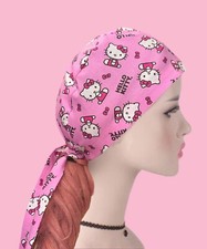 Hello Kitty Cirúrgico Scrub boné chapéu enfermeira Quimioterapia Rosa Scrub Boné Chapéu Kitty Cat comprar usado  Enviando para Brazil
