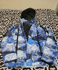 Jaqueta masculina Boohoo tamanho pequeno com capuz montanha azul céu neve inverno colcha S comprar usado  Enviando para Brazil