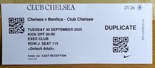 Ticket chelsea benfica for sale  OXFORD