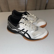 Tênis de corrida Asics feminino gel Rocket 1072A034 branco preto tamanho 7 usado, usado comprar usado  Enviando para Brazil