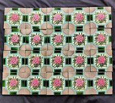 Azulejo vintage em relevo Majólica Art Nouveau arquitetura móveis 20 peças CT248 comprar usado  Enviando para Brazil