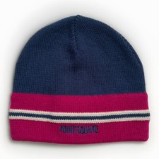 Boné de esqui Point quadrado azul rosa acabamento listrado malha inverno gorro meia OSFM comprar usado  Enviando para Brazil