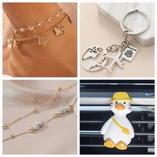 Oferta especial 4 itens ímã de geladeira pulseira de pato tornozeleira 2 camadas chaveiro, usado comprar usado  Enviando para Brazil
