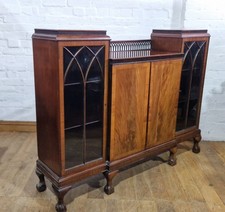 Antique mahogany breakfront for sale  BLYTH