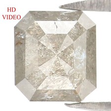 Diamante natural suelto corte esmeralda 0,89 quilates 5,70 mm sal y pimienta diamante KQ2676 segunda mano  Embacar hacia Mexico