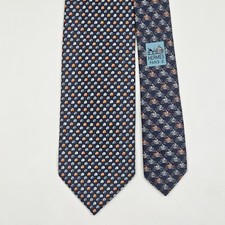Gravata de seda azul escura capacete e motocicleta HERMES TIE 626089 FA comprar usado  Enviando para Brazil