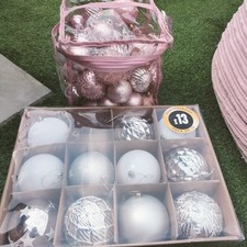 Christmas baubles pink for sale  ROCHESTER