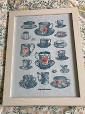 Framed blue tea for sale  PRESTEIGNE
