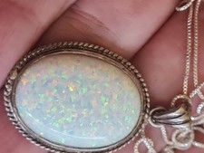 Silver simulated opal for sale  BIRMINGHAM