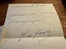 Général gaulle lettre d'occasion  Candas