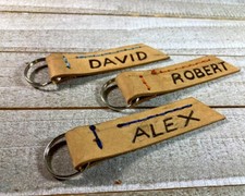 chaveiro de couro feito à mão nome personalizado gravado comprar usado  Enviando para Brazil