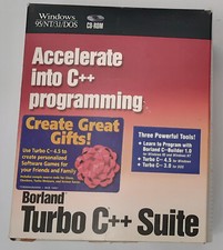 Używany, Borland Turbo C++ Suite (CD-ROM, 3.5" dyskietki, DOS, retro, oryginalne opakowanie, w pudełku, 1998) na sprzedaż  PL