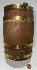 Barril de madeira vintage 7 pol. com bandas de latão e tampo de remoção comprar usado  Enviando para Brazil