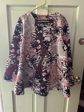Usado, Jaqueta de balanço Bryn Walker XL floral geométrica com zíper bolsos blazer arte vestível comprar usado  Enviando para Brazil