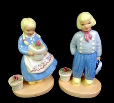 Estatuetas Squire California Pottery S-Quire 202 menino holandês 203 menina holandesa 7" 1943, usado comprar usado  Enviando para Brazil