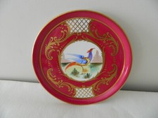 Antigo estilo SEVRES prato pintado à mão padrão faisão ouro vermelho assinado feito na França comprar usado Antigo estilo SEVRES prato pintado à mão padrão faisão ouro vermelho assinado feito na França comprar usado  Enviando para Brazil