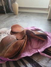 Leather saddle 16.5 for sale  BEDFORD