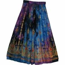 Indiano Multi tie dye Yoga Feminino Sequined Crinkle Broomstick Cigano Saia Longa  comprar usado  Enviando para Brazil
