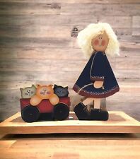 folk art cat handmade decor for sale  Chickamauga