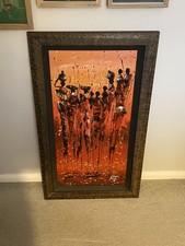 African acrylic abstract for sale  MANNINGTREE