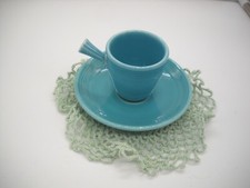 Conjunto de xícara e pires Fiesta Demitasse AD cabo em bastão verde turquesa, usado comprar usado  Enviando para Brazil