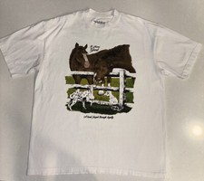Camiseta Bueno “It Means Good” Horse & Dalmatian branca tamanho grande comprar usado  Enviando para Brazil