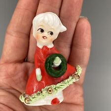 Estatueta de Natal Ensco espaguete menina olhos negros grinalda sardas acabamento dourado comprar usado  Enviando para Brazil