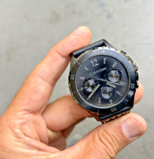 Calvin Klein impressionante relógio de quartzo masculino 44 mm todo preto com pulseira de couro comprar usado  Enviando para Brazil