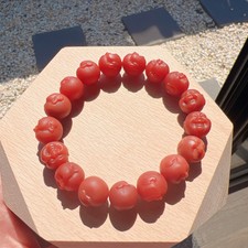 Pulseira de contas de Buda esculpida em ágata vermelha natural do sul, pulseira unissex comprar usado  Enviando para Brazil