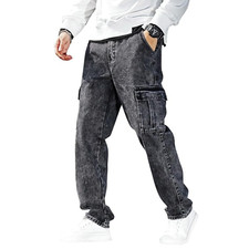 Jeans cargo masculino W K Clothing – ajuste regular, jeans de algodão, elegante e confortável comprar usado  Enviando para Brazil