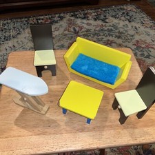 móveis de madeira para casa de bonecas escala 1:6 5 peças muito bom estado usado comprar usado  Enviando para Brazil