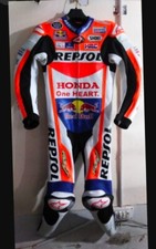 Terno de corrida masculino Honda moto uma peça couro vermelho e branco novo estado comprar usado  Enviando para Brazil