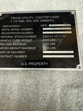 M998 hmmwv data for sale  Hesperia