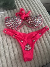 Hot pink diamante for sale  STIRLING