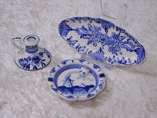 3X Porcelana Hollanddekor Soporte de Vela Placa Decorativa Cuenco -Vintage- comprar usado  Enviando para Brazil