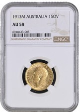 1913 sovereign au58 for sale  TAMWORTH