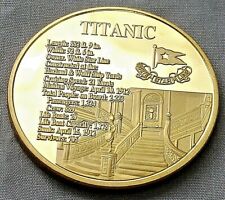 Titanic Gold Stairs Coin Commemoration Medal Worlds Famous Ship White Star Line  for sale  SALFORD