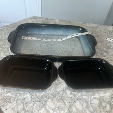 Caçarolas Denby Halo forno padeiros forno seguro retangular pedra caçarolas lote de 3 comprar usado  Enviando para Brazil