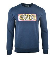 Versace Jeans Couture Bluza męska Sweter Granatowy Rozmiar XS XL Art Deco Logo na sprzedaż  Wysyłka do Poland
