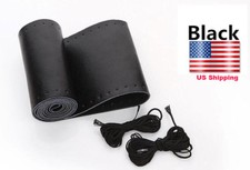 Kit de costura de capa de volante de couro genuíno preto 38 cm para todos os carros comprar usado  Enviando para Brazil
