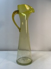 Jarro de vidro amarelo Jonquil. Logotipo de explosão de areia assinado à mão por Husted and Blenko comprar usado  Enviando para Brazil