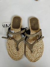 Sandálias femininas Zara novas com etiquetas 36 bege marrom camurça/fivela slip-on praia piscina  comprar usado  Enviando para Brazil