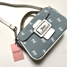 Bolsa tiracolo nova sem etiquetas original JUICY COUTURE denim aba logotipo alça superior azul comprar usado  Enviando para Brazil