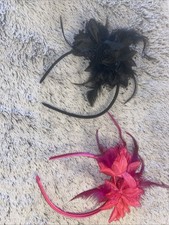 Pink fascinator black for sale  GLASGOW