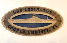 Placa de tributo USS Lexington Corpus Christi, TX corte a laser madeira 3D 15"" comprar usado  Enviando para Brazil