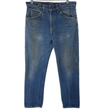 Usado, Jeans masculino vintage Levis 31x30* azul 505 aba reta laranja FEITO NOS EUA ANOS 80 comprar usado  Enviando para Brazil