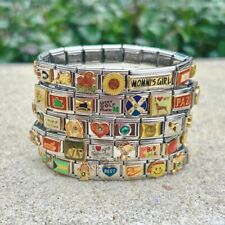 Pulseira Berloque Italiana PRONTA PARA USAR com 18 Berloques Vintage Sortidos comprar usado  Enviando para Brazil