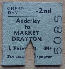 Btc railway ticket for sale  MARKET DRAYTON
