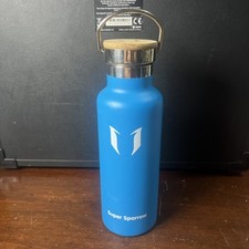 Garrafa de água isolada - 17 oz/tampo de madeira padrão azul, usado comprar usado  Enviando para Brazil